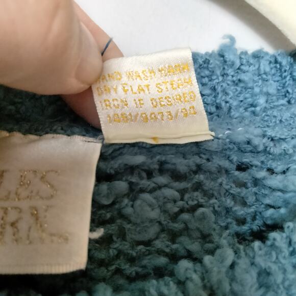 Vintage Needles & Yarn Nubby Textured Flower Applique Sweater Crew Neck 80s 90s - Picture 5 of 7